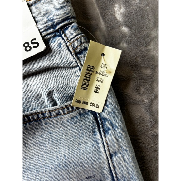 Aeropostale High Rise Baggy Distressed Jeans Light Wash Non Stretch 8S 4000 - Picture 8 of 15